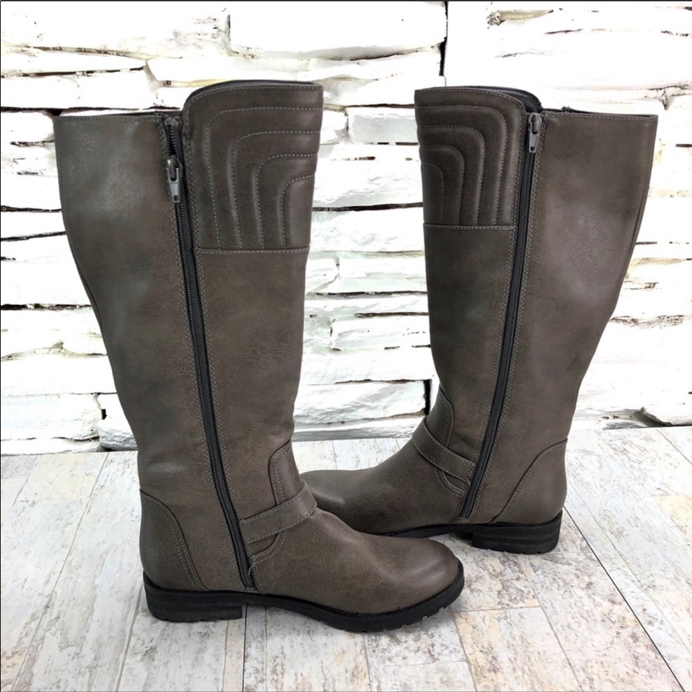 Natural Soul Bijoux Gray Boot Tall Side Buckles - Picture 6 of 8
